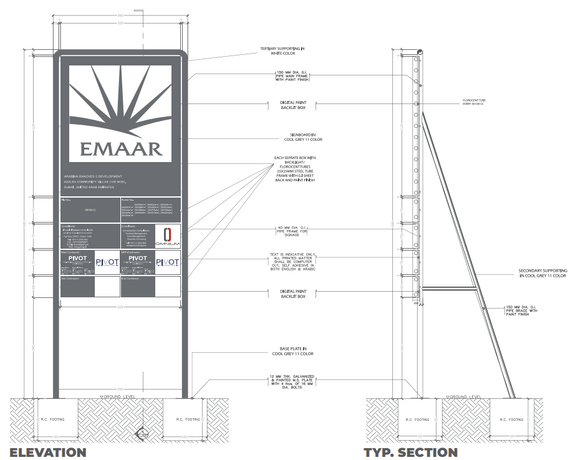 Steel Structure/construction Signboard(PER PIECE)